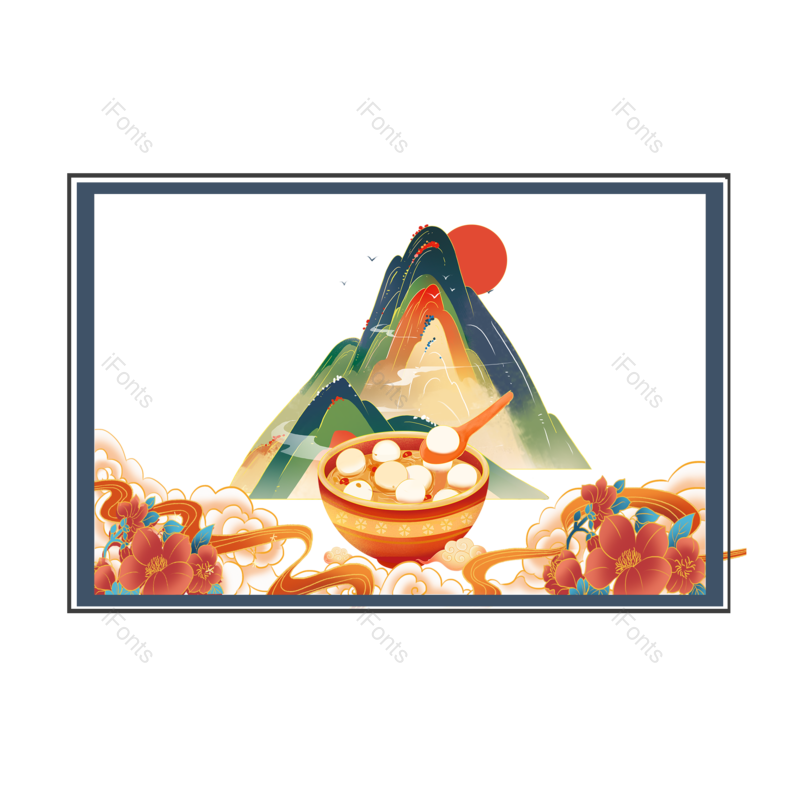 元宵图片,元宵节元素,手绘PNG,免抠素材